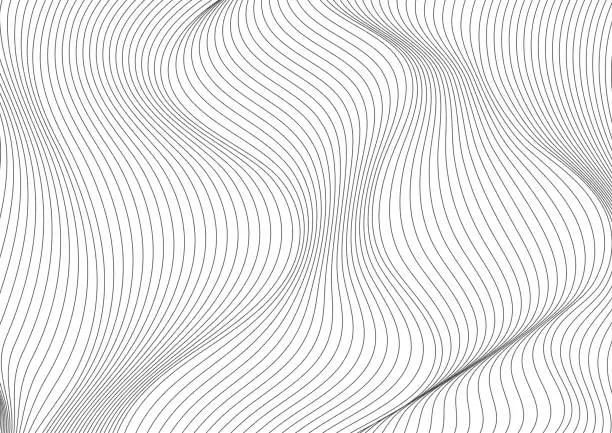 Vector illustration of Abstract grey curved waves refraction vector background