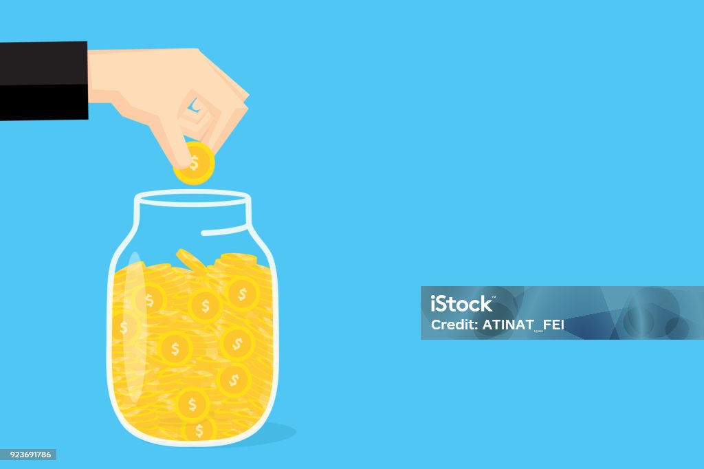 Hands saving money for business finance. Savings stock vector