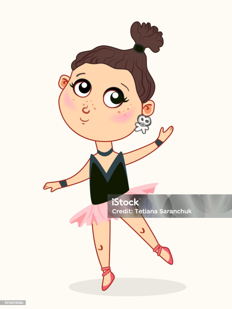Cute baby girl ballerina dancing. Childish style Cute baby girl ballerina dancing. Childish style vector illustration Animal stock vector