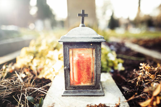 Hope - Red Candle on the Tomb