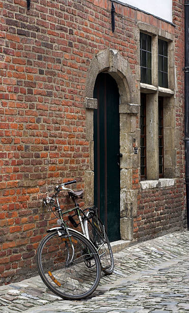 istock Bicycle parked at the old house entrance 92369525