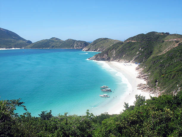istock Tropical white sand beach and hills 92369845