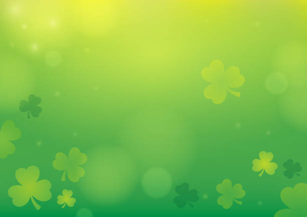 ilustrações de stock, clip art, desenhos animados e ícones de three leaf clover abstract background 1 - st patricks day
