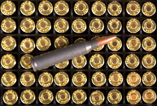 ammunition cartridge on background - full metal jacket imagens e fotografias de stock
