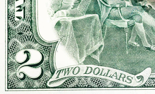 istock Close up of 2 dollar bill. Whole background 923704278