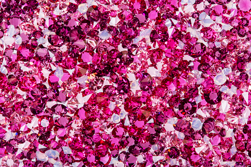 Many small ruby and diamond stones, luxury background