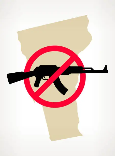 Vector illustration of Vermont No Gun Violence Vector Poster