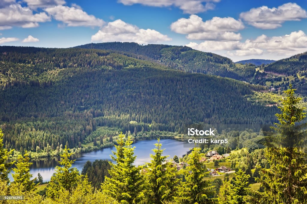 Panoramic view lake Schluchsee. Black Forest. Baden-wuerttemberg region. Germany Panoramic view lake Schluchsee. Black Forest. Baden-wuerttemberg region. Germany. Black Forest - Germany Stock Photo
