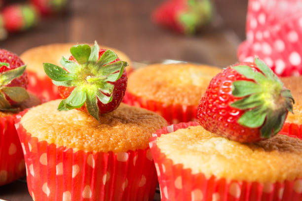 istock Muffins decorated with fresh strawberry 923712366