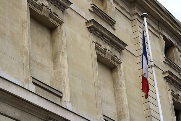 istock French flag and historic building 92371440