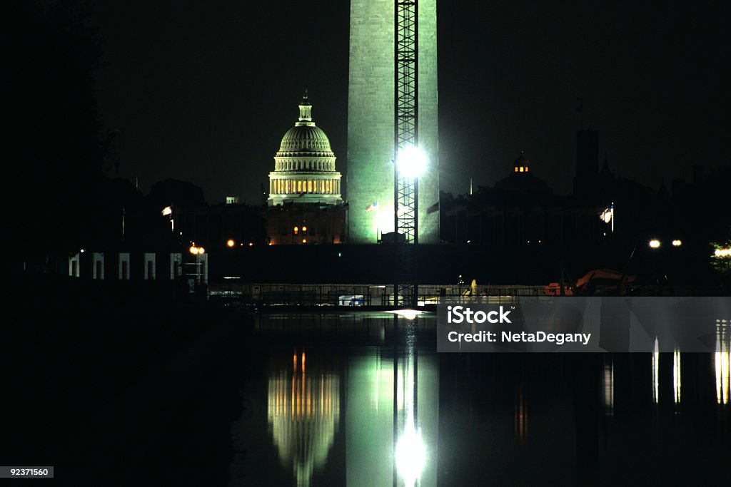 国会議事堂、ワシントンモニュメントの夜景 - アメリカ合衆国のロイヤリティフリーストックフォト