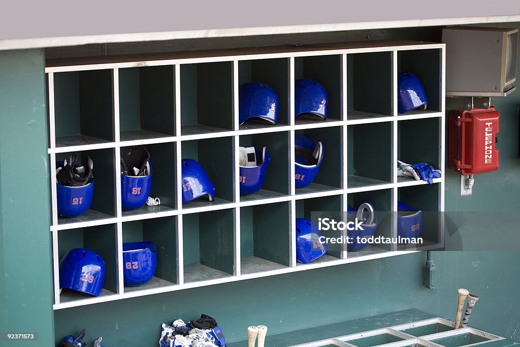 Battere i caschi da Baseball - Foto stock royalty-free di Baseball