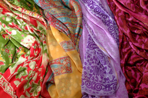 A selection of silk fabrics