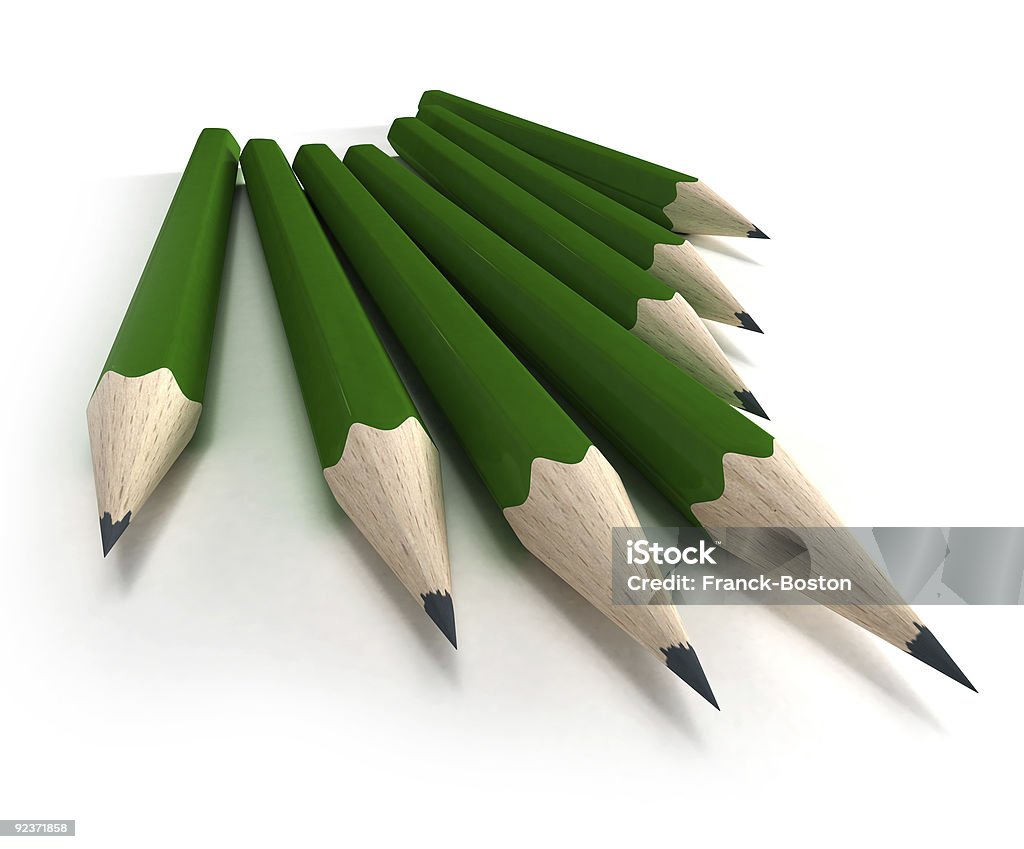 Zielony ołówki - Zbiór zdjęć royalty-free (Grafit)