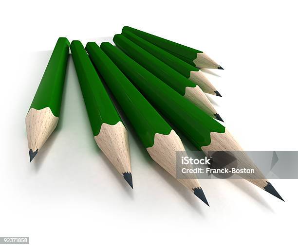 Zielony Ołówki - zdjęcia stockowe i więcej obrazów Grafit - Grafit, Ołówek, Trójwymiarowy