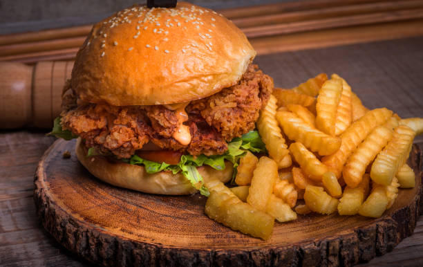 istock Homemade chicken burger. 923733560
