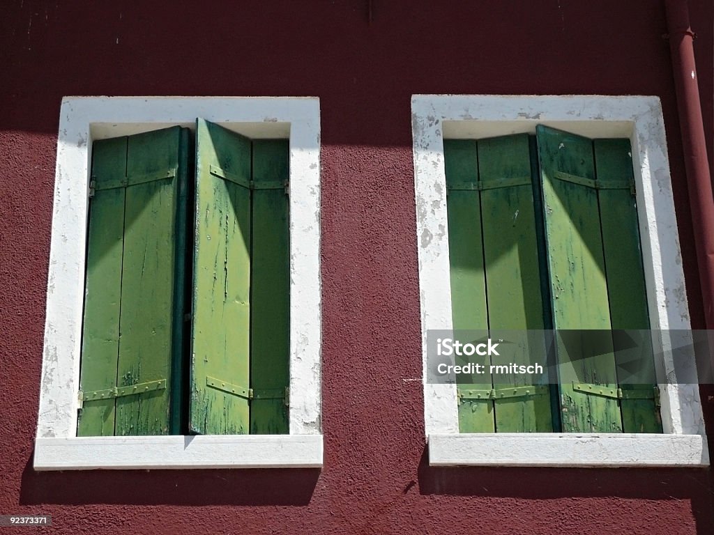 Old Fensterladen von bunten house in Burano - Lizenzfrei Alt Stock-Foto