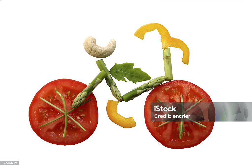 Sliced vegetables in form of a bicycle  Asparagus Stock Photo