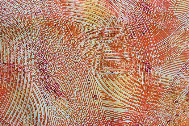 istock Paste Paper: Orange, Red, and Gray Swirls 92373911