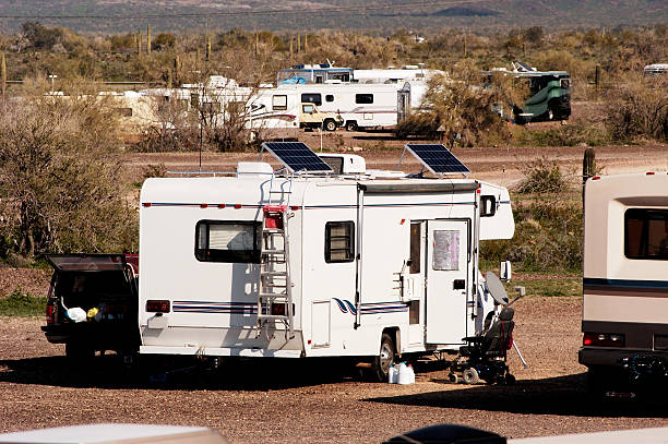 Desert Camping RV truck stock pictures, royalty-free photos & images