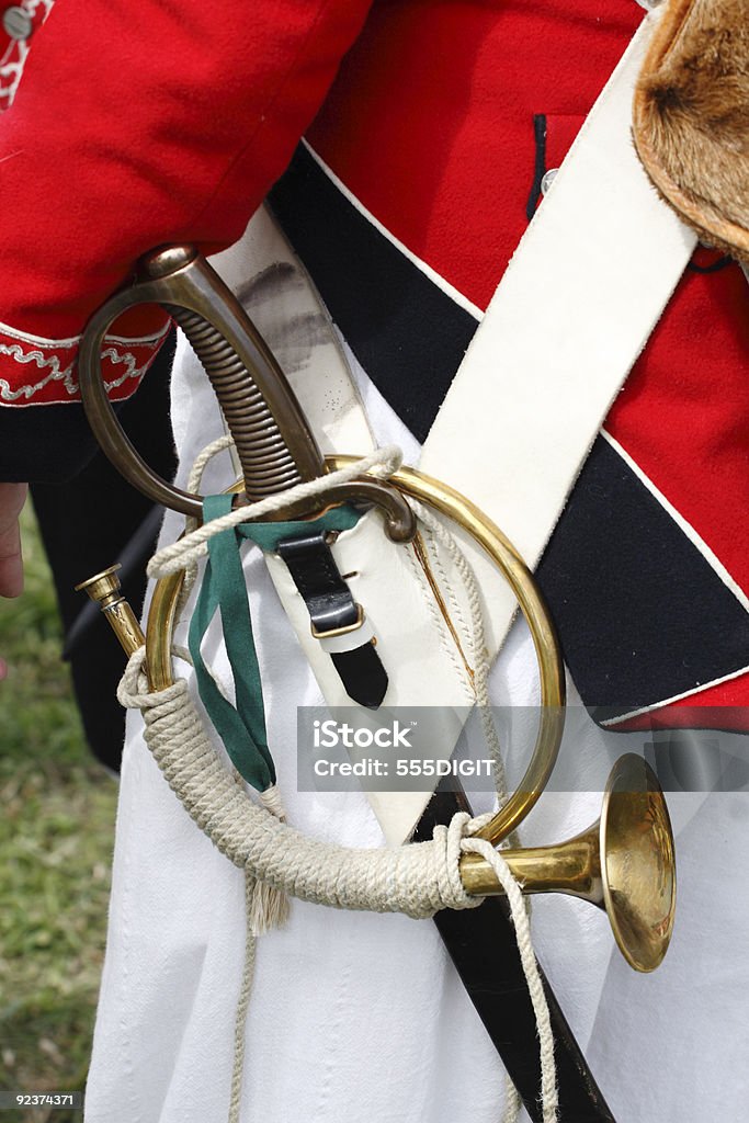 Détail de la trompette et épée - Photo de Armement libre de droits