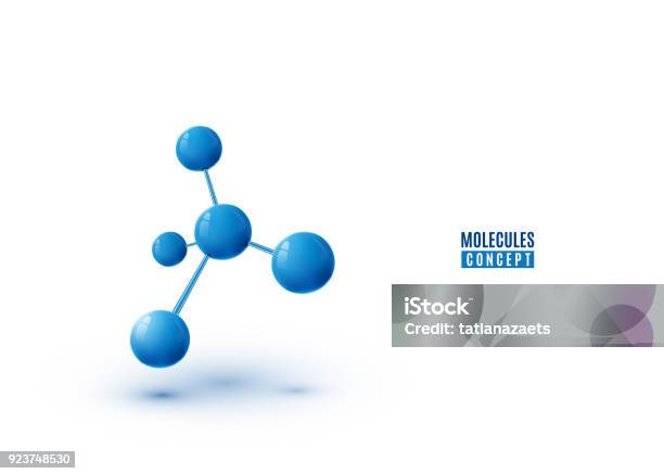 Molecule Design Isolated On White Background Atoms 3d Molecular Structure Stock Illustration - Download Image Now