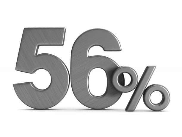 istock fifty six percent on white background. Isolated 3D illustration 923748986