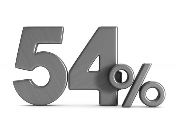 istock fifty four percent on white background. Isolated 3D illustration 923748992