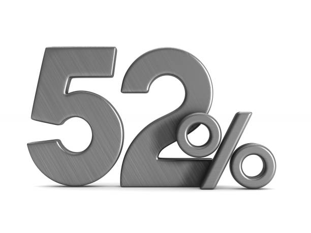istock fifty two percent on white background. Isolated 3D illustration 923749020