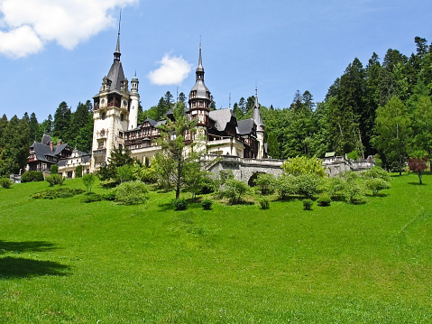 Medieval castle in the woods - Peles castle - Sinaia, Romania