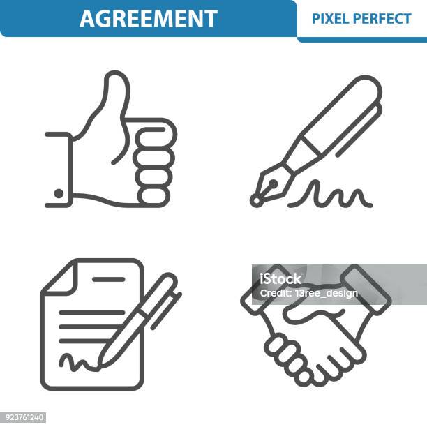 Icone Dellaccordo - Immagini vettoriali stock e altre immagini di Icona - Icona, Firmare, Contratto