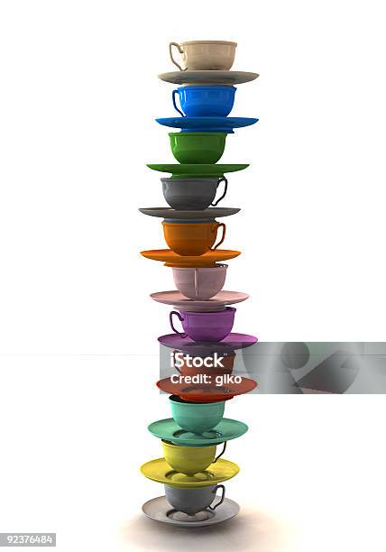 Balanced Cups 2 Stock Photo - Download Image Now - Coffee Cup, Tower, Abstract