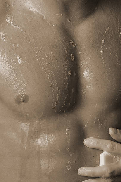soapy torso stock photo