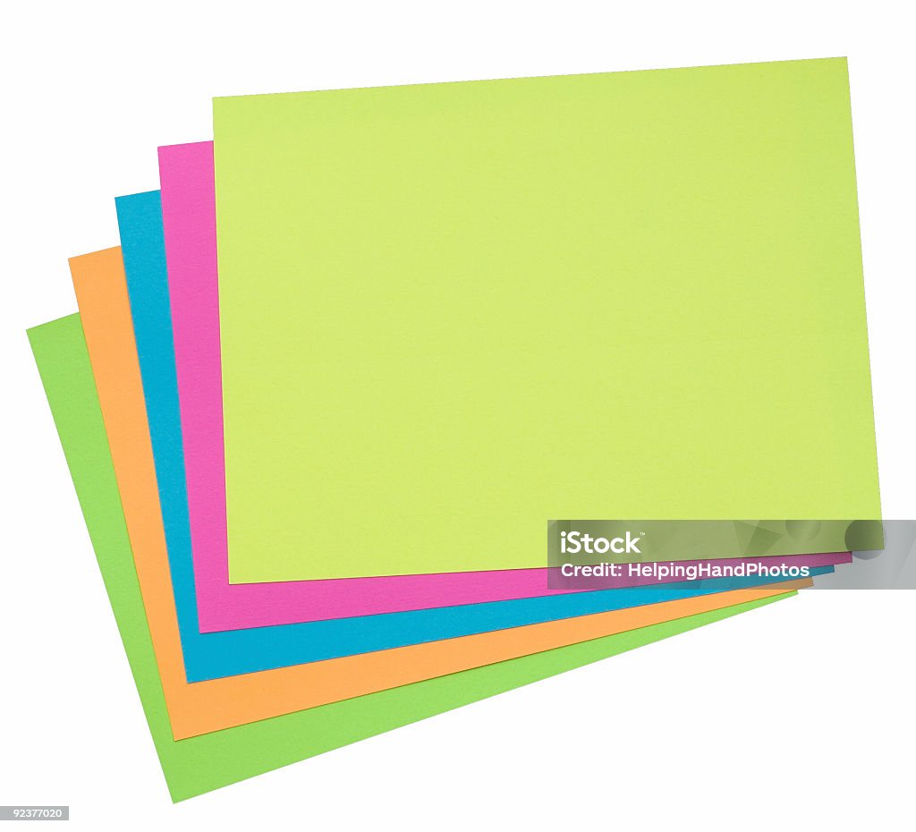 Colorati fogli di carta - Foto stock royalty-free di Aperto a ventaglio