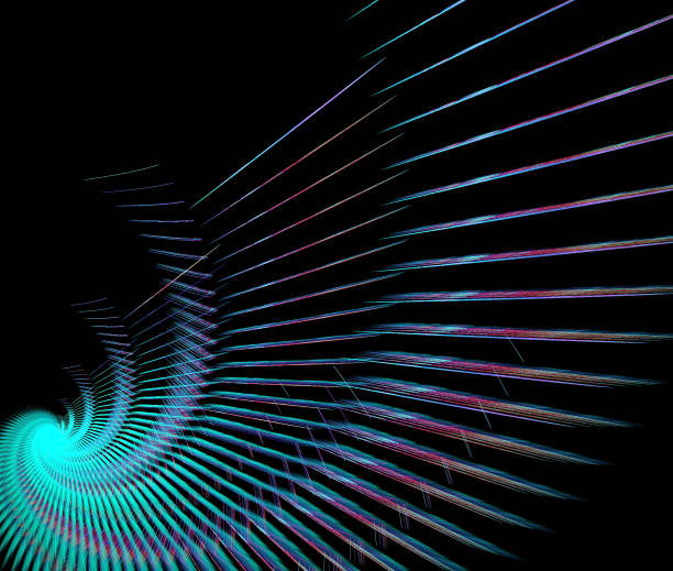 istock Abstract illustration of a fractal spiral pattern on black background 923772884