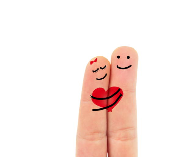 istock Cropped Image Of Fingers With Anthropomorphic Face On White Background 923775576