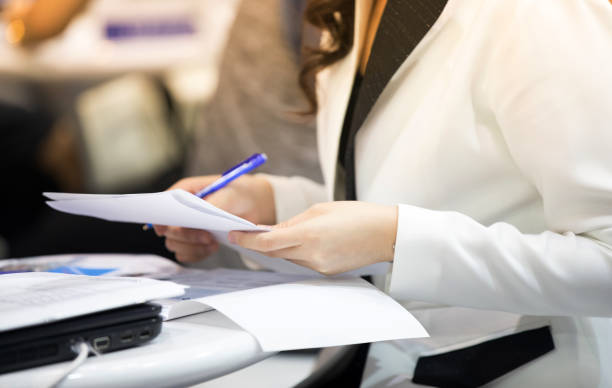 istock Midsection Of Woman Working In Office 923776216