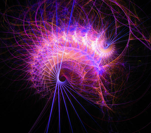 istock Abstract illustration of a fractal spiral pattern on black background 923777284