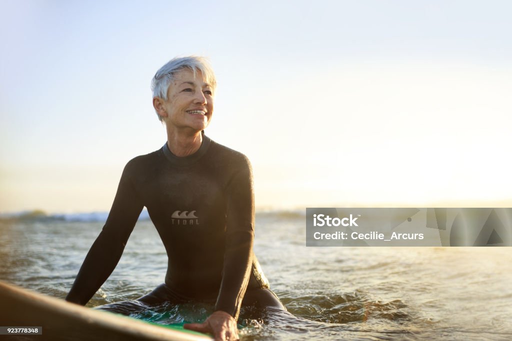 Surf The Horizon Stock Photo - Download Image Now - Surfing, Senior Women,  Senior Adult - iStock