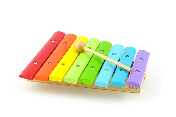 istock Colorful wooden xylophone with stick 92377964