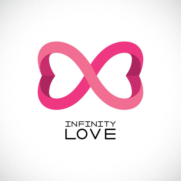 Infinite love symbol. endless symbol. Two hearts vector art illustration