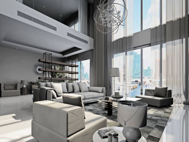 istock 3D render of Living Room 923783246