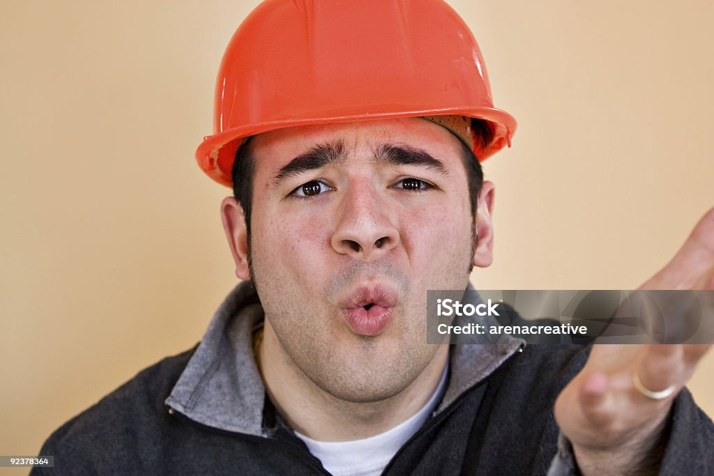 Frustriert Bauarbeiter - Lizenzfrei Bauarbeiter Stock-Foto