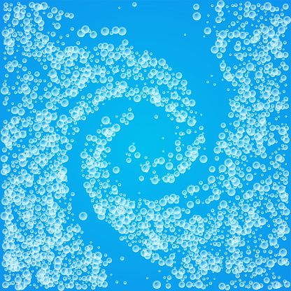 Whirlpool background with water and soap bubbles.