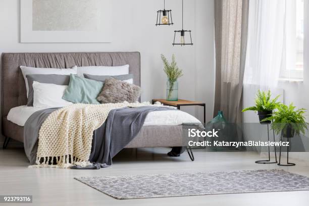 Modern Bedroom Interior Stock Photo - Download Image Now - Bedroom, Indoors, Bed - Furniture