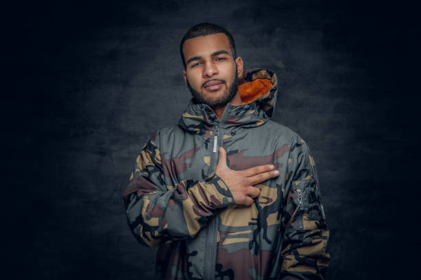 istock African American man dressed in military jacket. 923796694