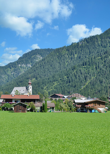 Village of Waidring near Steinplatte and Loferer Steinberge Mountains,Tirol,Austria