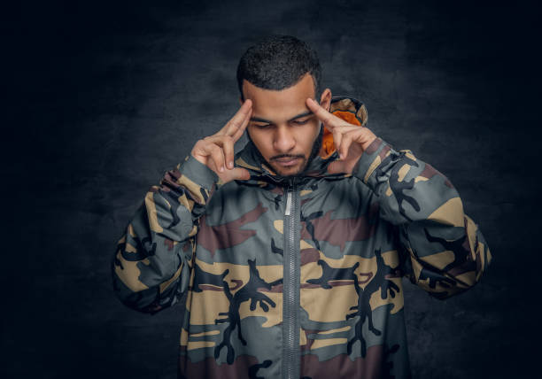 istock African American man dressed in military jacket. 923802836