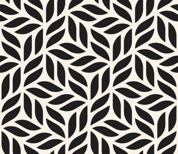 벡터 완벽 한 패턴입니다. 현대적인 세련 된 추상 텍스처입니다. 스트라이프 요소에서 기하학적 형태를 반복 - 흑백 stock illustrations