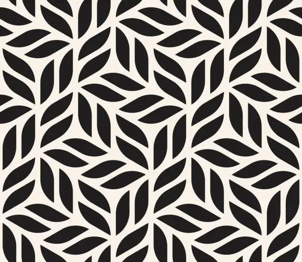 Vector illustration of Vector seamless pattern. Modern stylish abstract texture. Repeating geometric shapes from striped elements